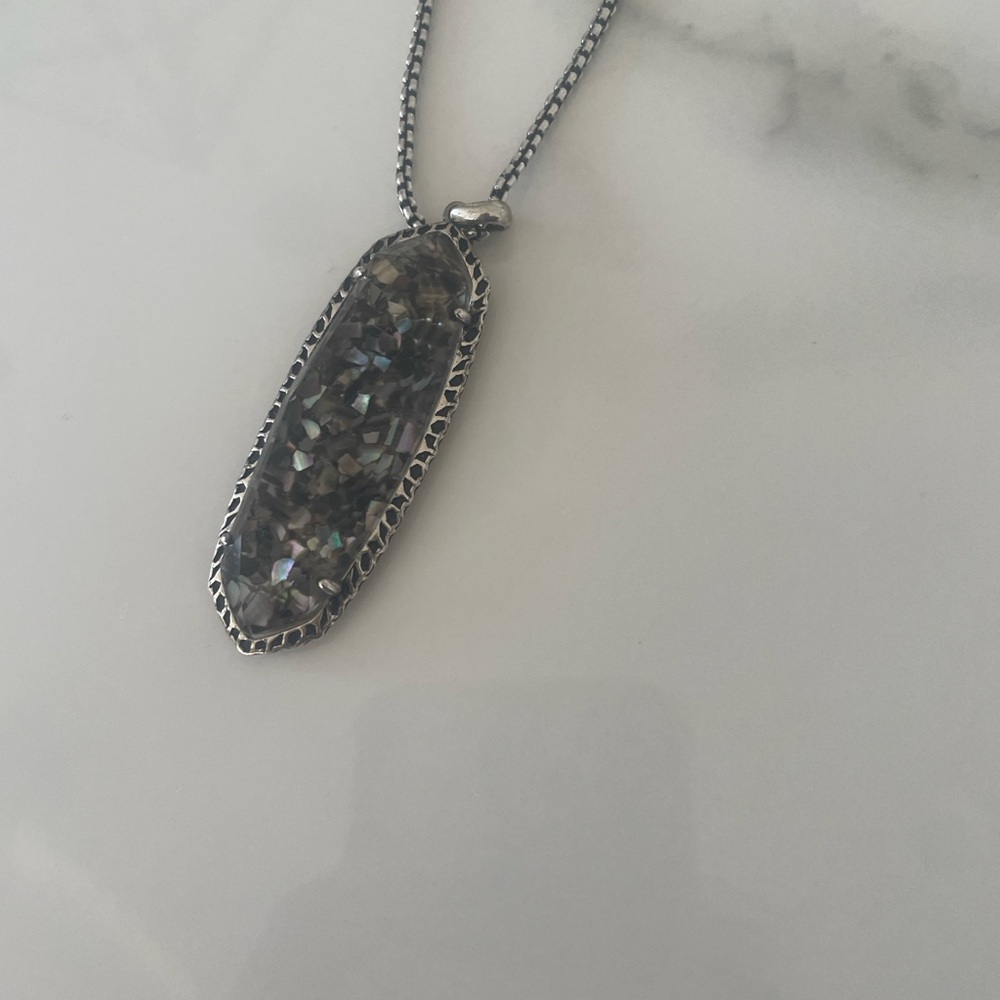 Kendra Scott Silver and Black Pendant Necklace